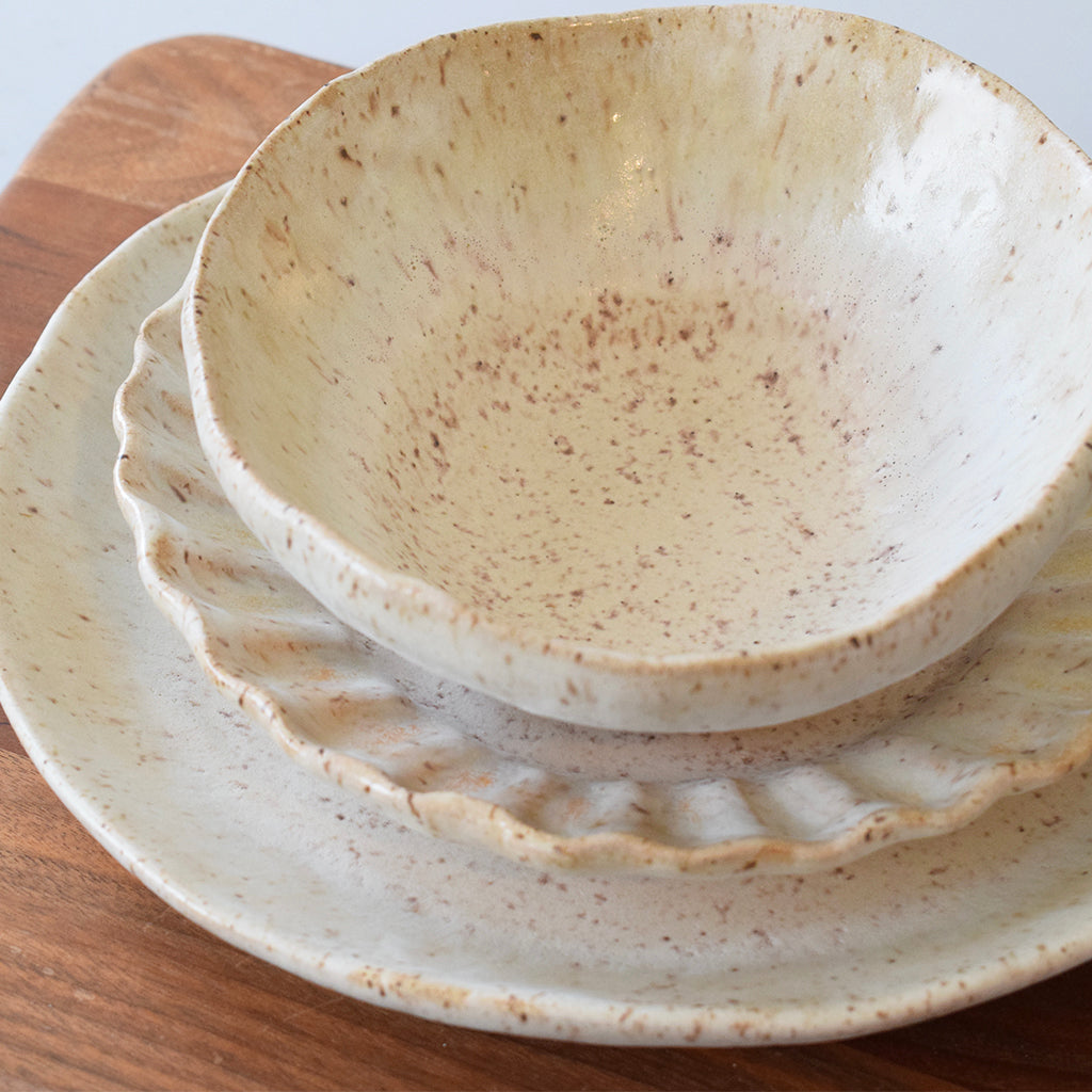 Crimped Salad Plate-Dogwood - TheMississippiGiftCompany.com