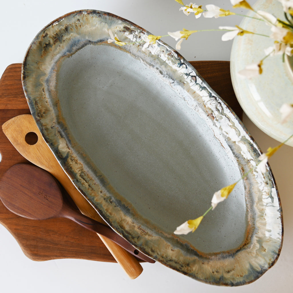 long oval dish peaceful