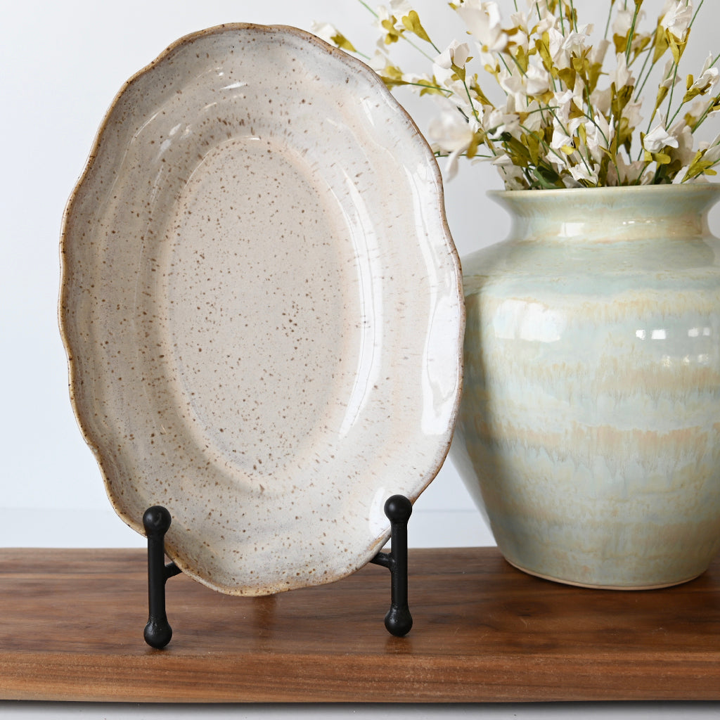 Small Oval Platter Chantilly Cream - TheMississippiGiftCompany.com