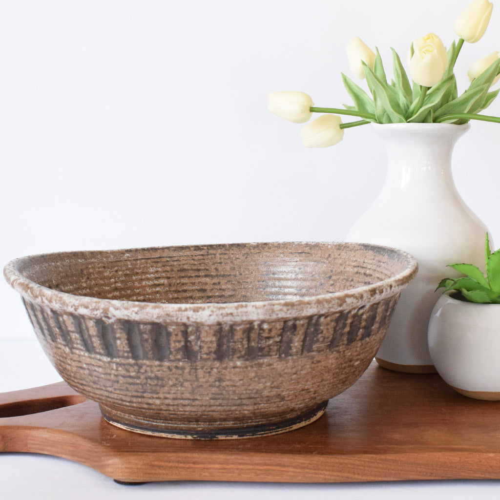 Large Potato Chip Bowl Nutmeg - TheMississippiGiftCompany.com