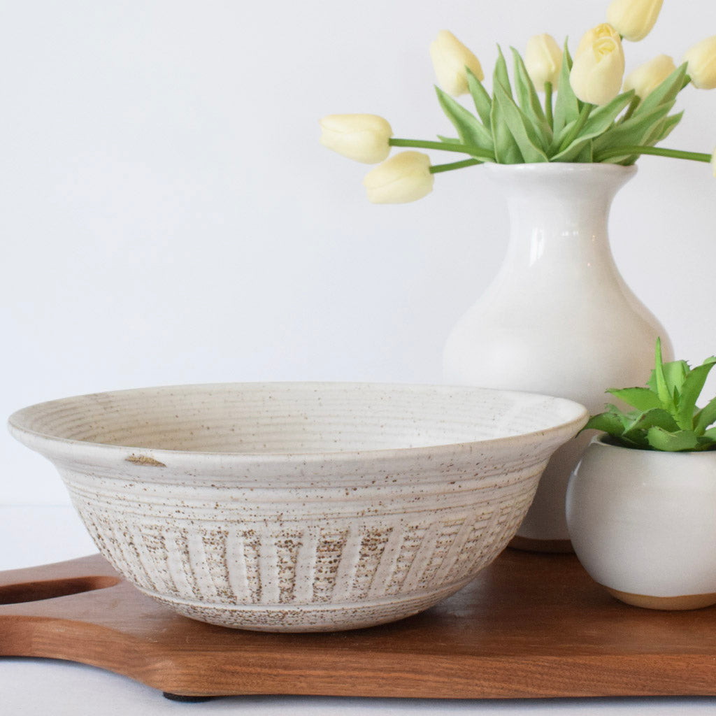 Small Potato Chip Bowl White - TheMississippiGiftCompany.com