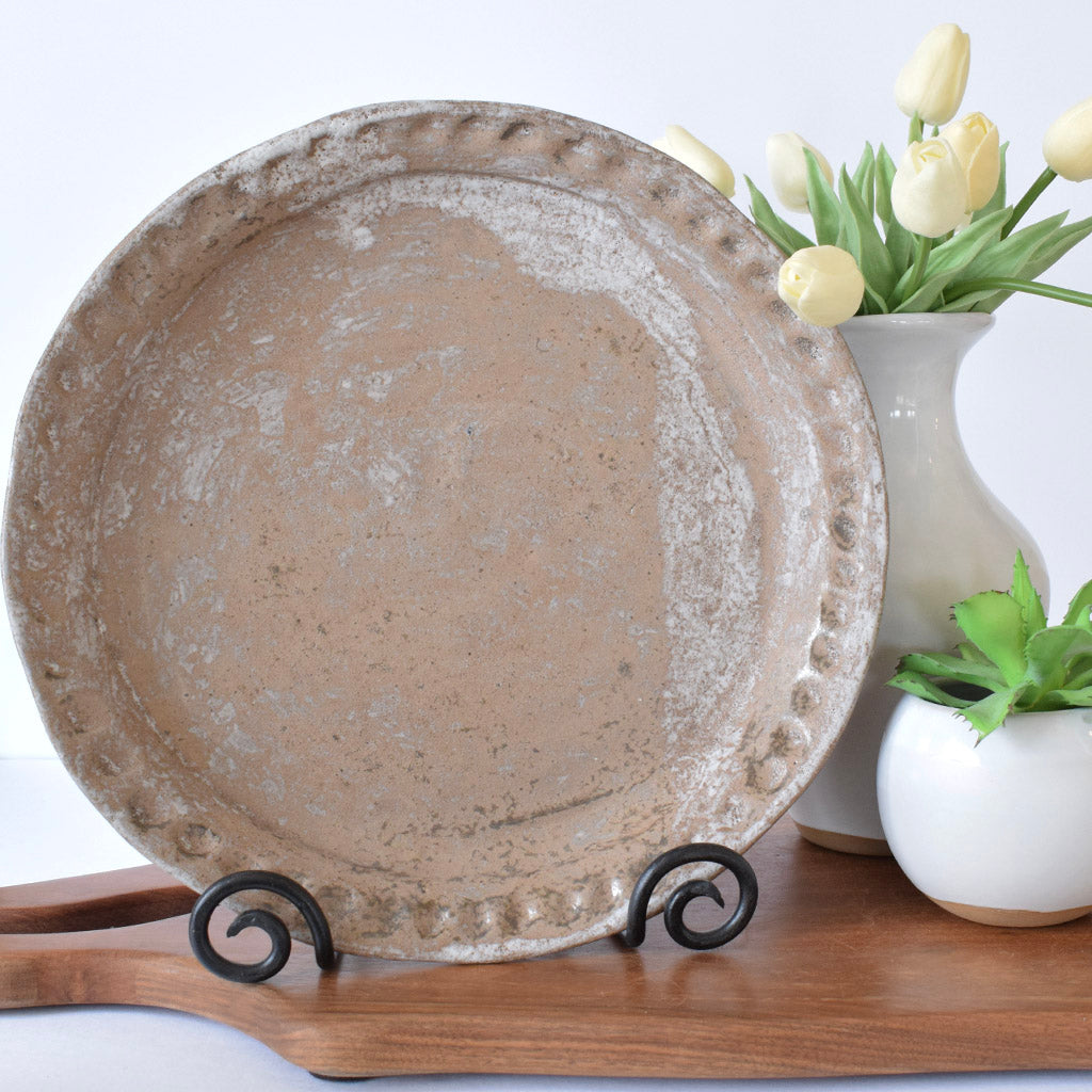 Round Thumbprint Platter Nutmeg - TheMississippiGiftCompany.com