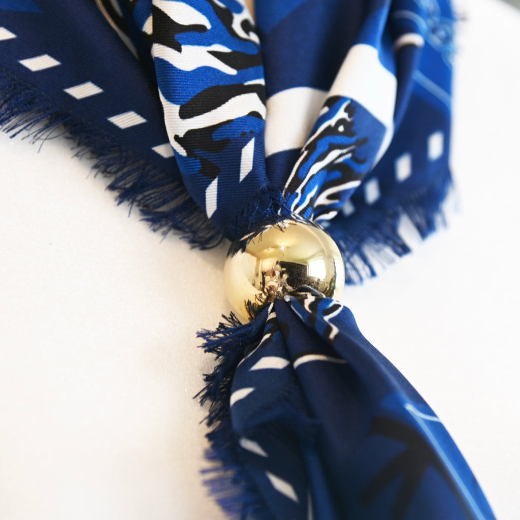 golden bead scarf ring