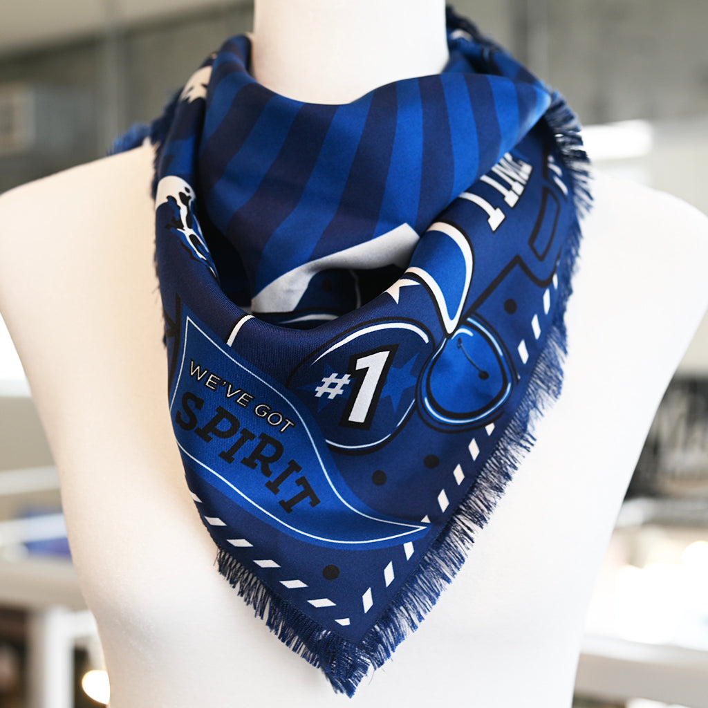 navy fringed spirit scarf