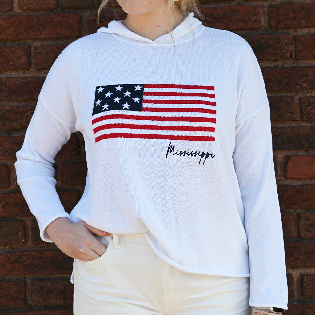 adult american flag hoodie sweater