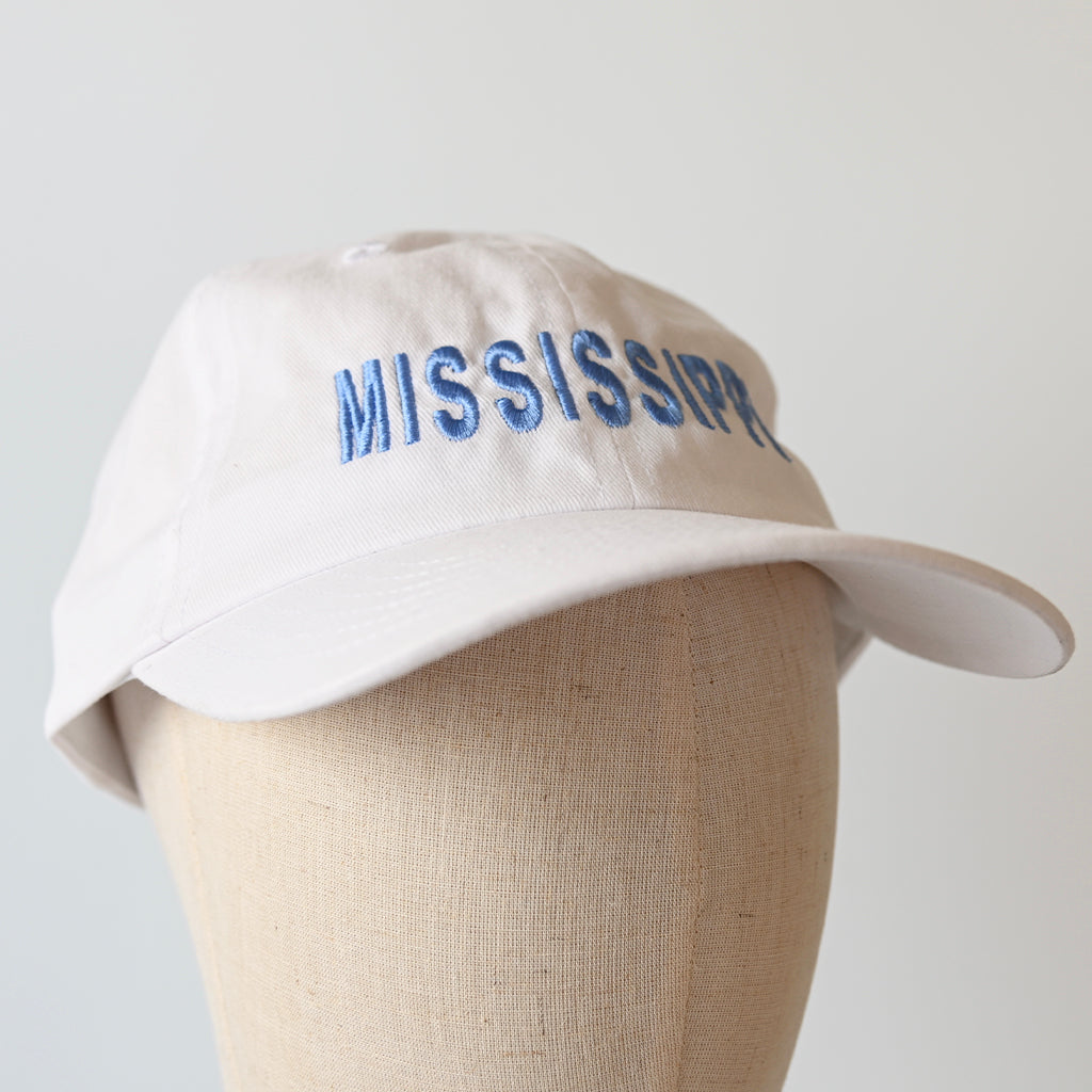 blue white mississippi hat