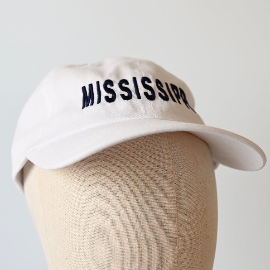 white navy mississippi hat